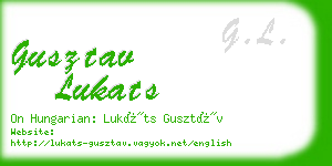 gusztav lukats business card